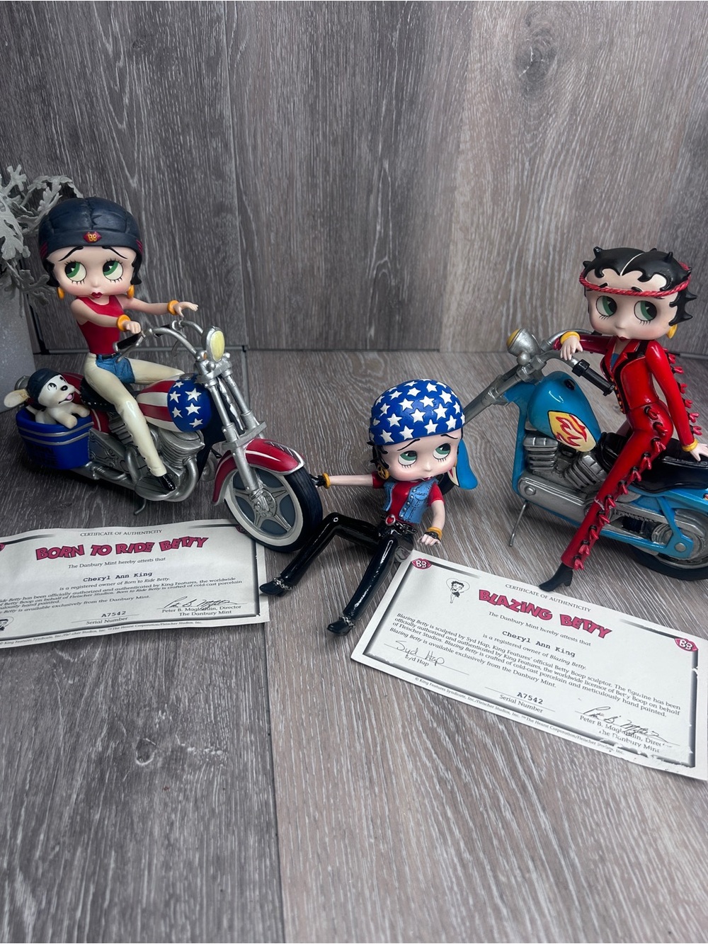 Danbury Mint Betty Boop - Blazing Betty & Born to Ride Betty – COA Included